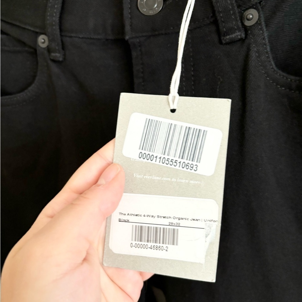 Everlane Mens Black Athletic 4 way stretch organic jean size 29x30 new - Picture 6 of 9